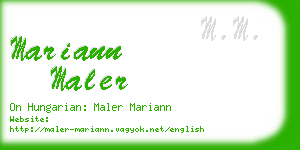 mariann maler business card